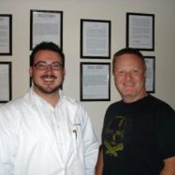 Dr. Jonathan Schnelle with patient Kevin at Choice Chiropractic & Wellness Center in Boulder